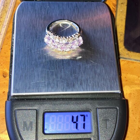 Rose de France Amethyst Sterling Silver Ring Size 7 - Picture 9 of 9